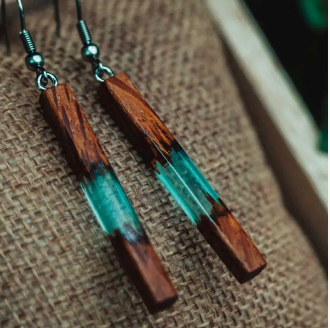 Boucles d’oreilles en bois de Padouk