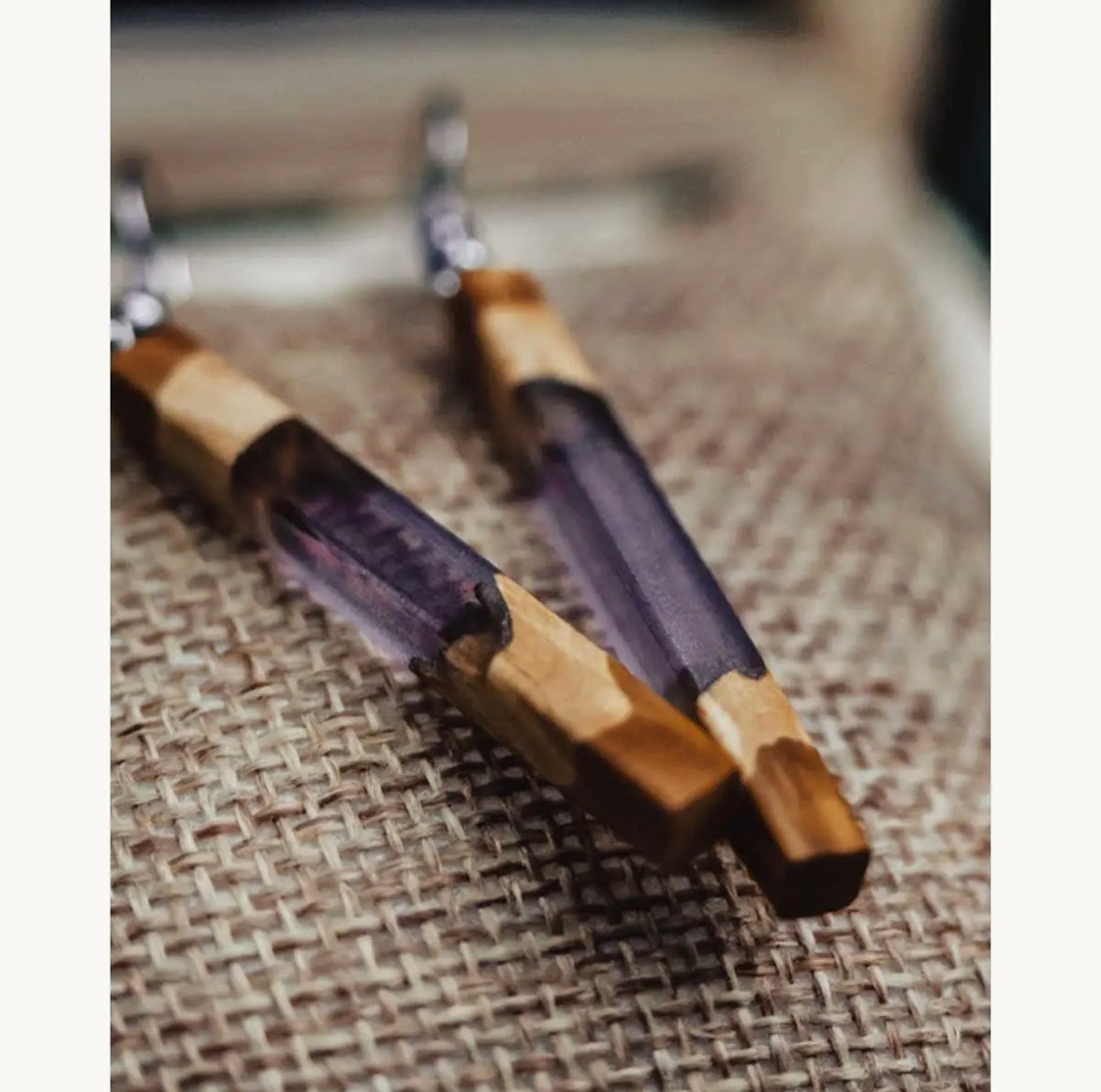Boucles d’oreilles en loupe d’eucalyptus -