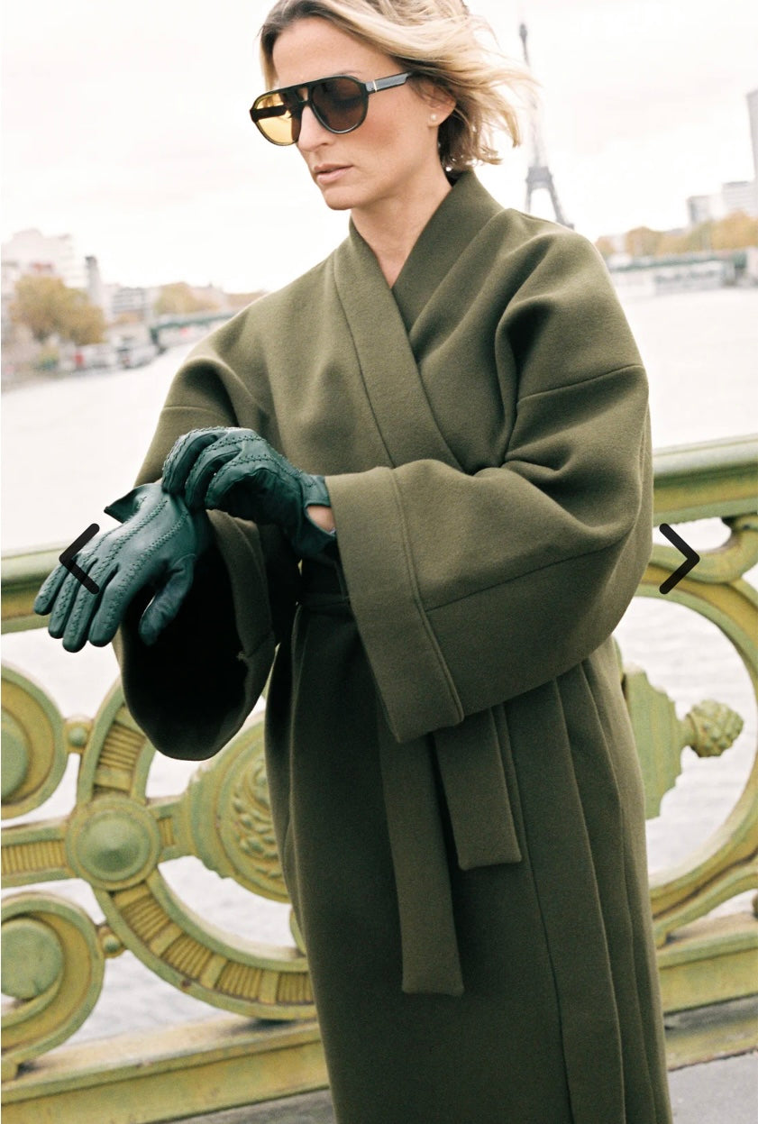 Kimono - VIVIENNE - Laine et Cachemire Kaki