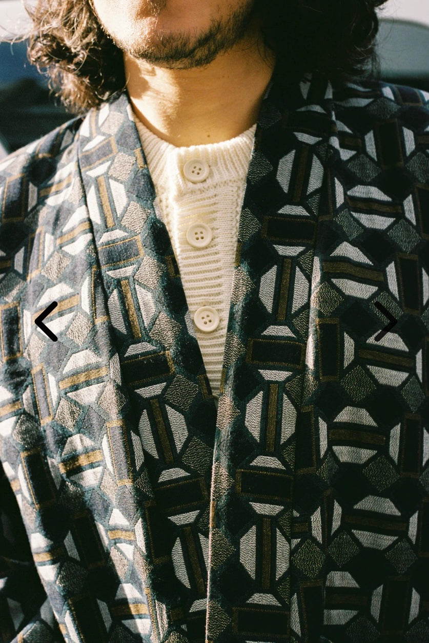 Kimono - VERDEAU - Tissu Jacquard motif géométrique