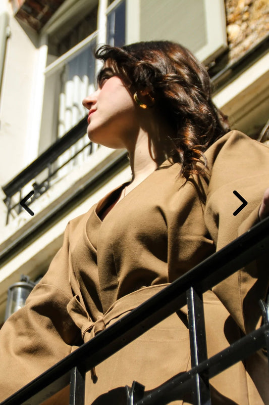 Kimono - SUZANNE - Coton Bio Brun
