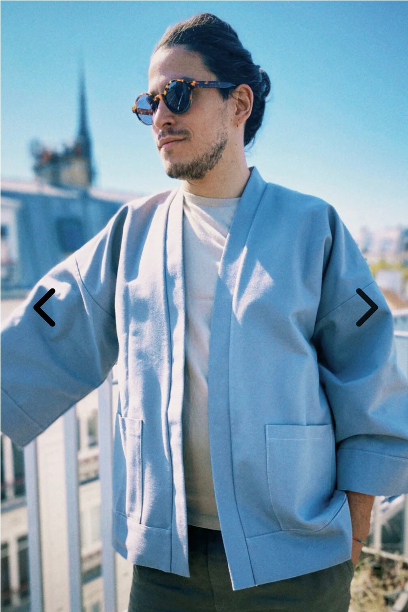 Kimono - LEON - Coton Bio Gris