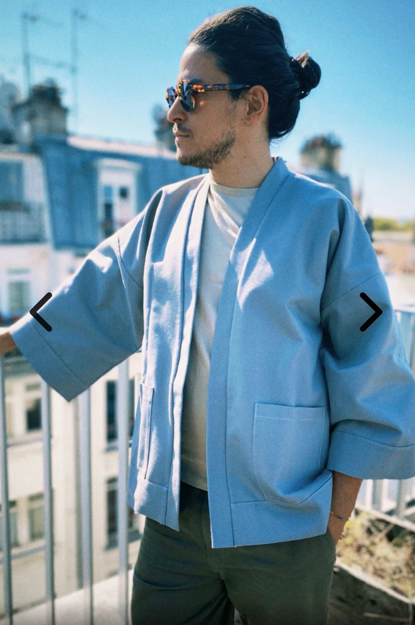 Kimono - LEON - Coton Bio Gris