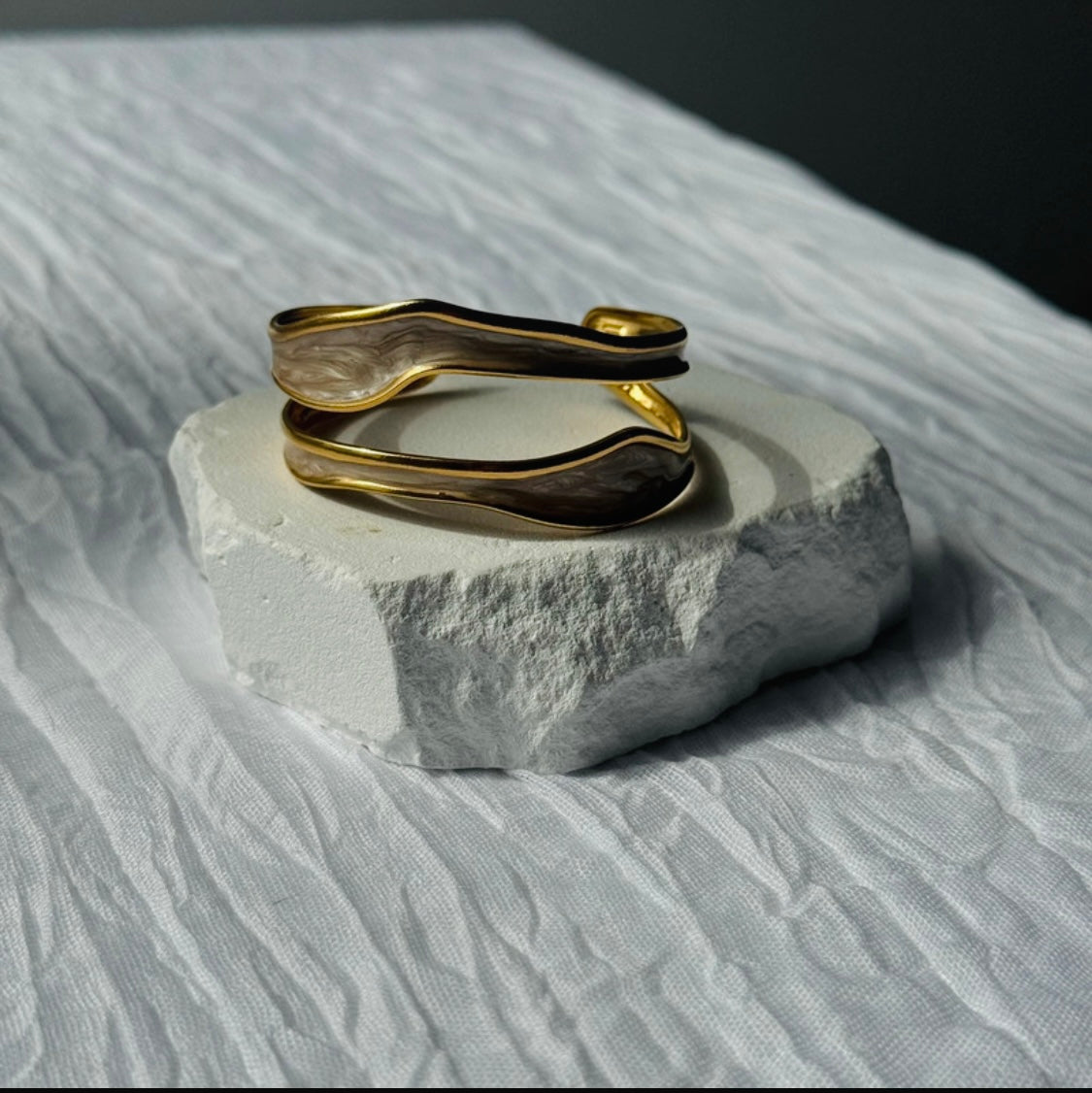 Bracelet Jonc et Nacre - ajustable