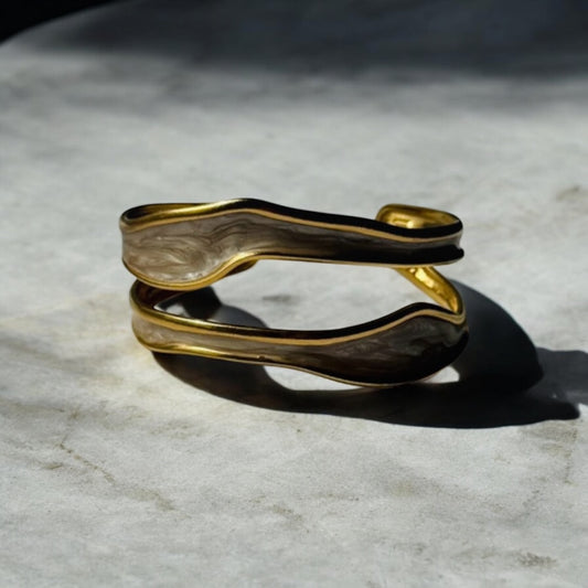 Bracelet Jonc et Nacre - ajustable